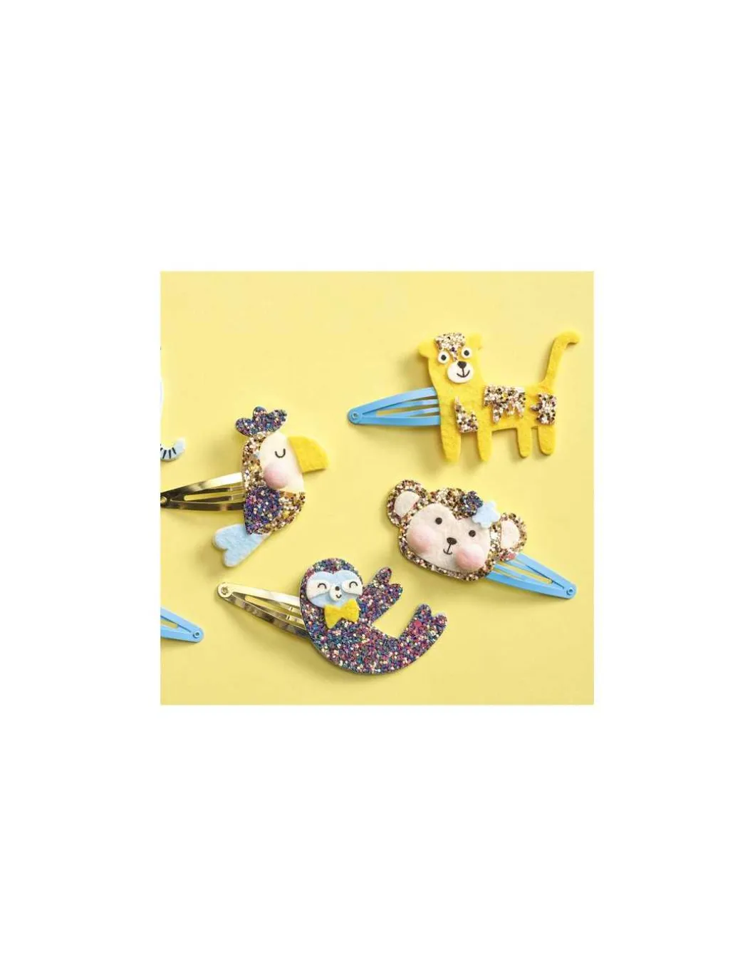 6 barrettes pailletées à créer Exotic Animals - Janod