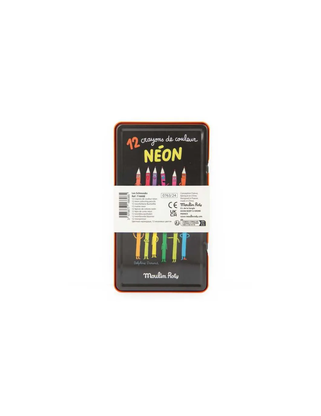 12 crayons de couleur Néon Les Schmouks - Moulin Roty