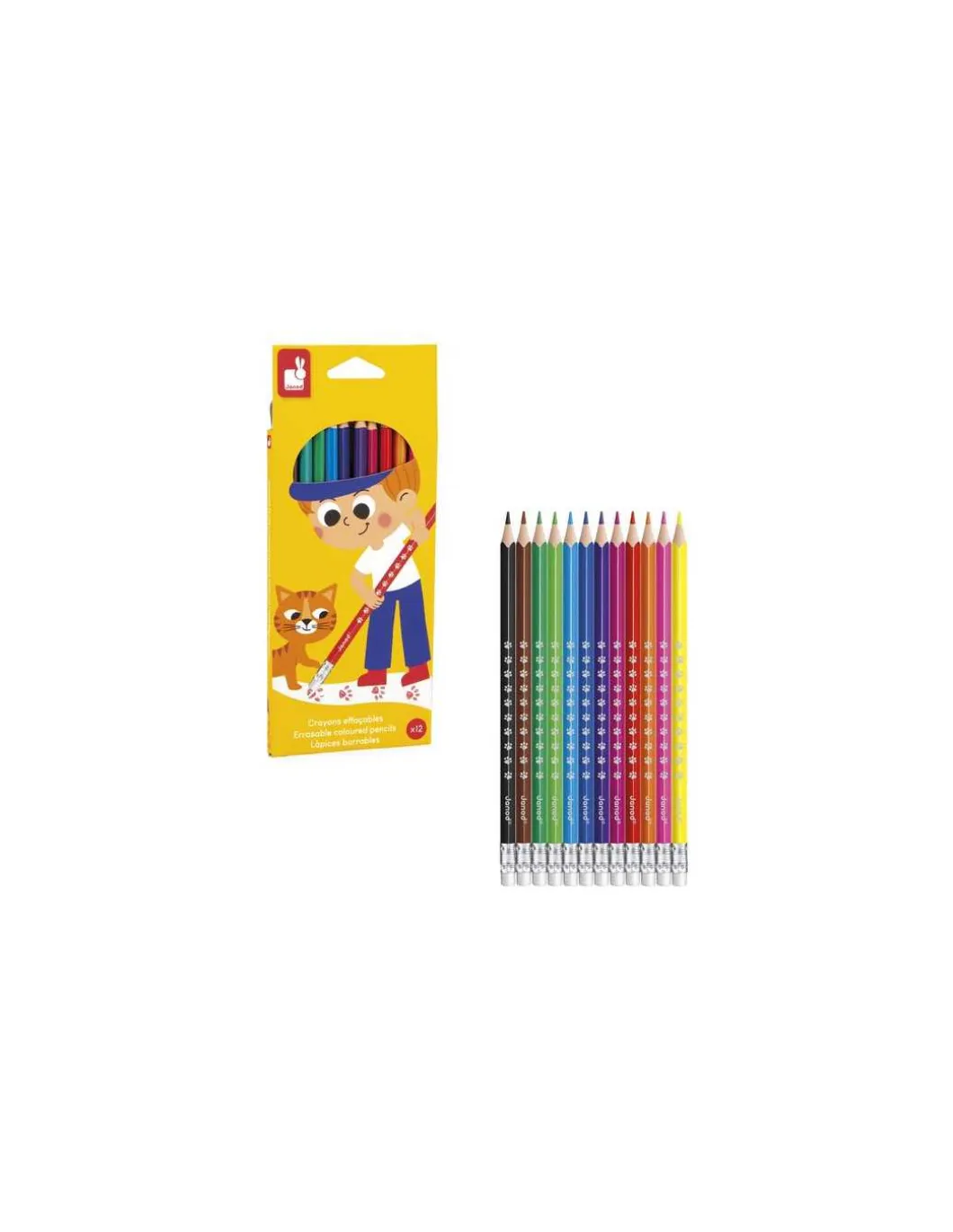 12 crayons effaçables - Janod