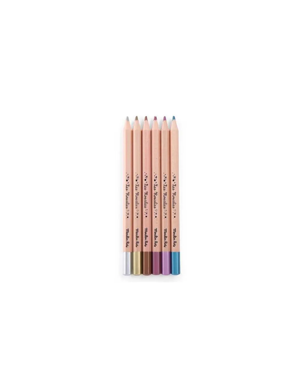 6 crayons métallisés Les Rosalies - Moulin Roty