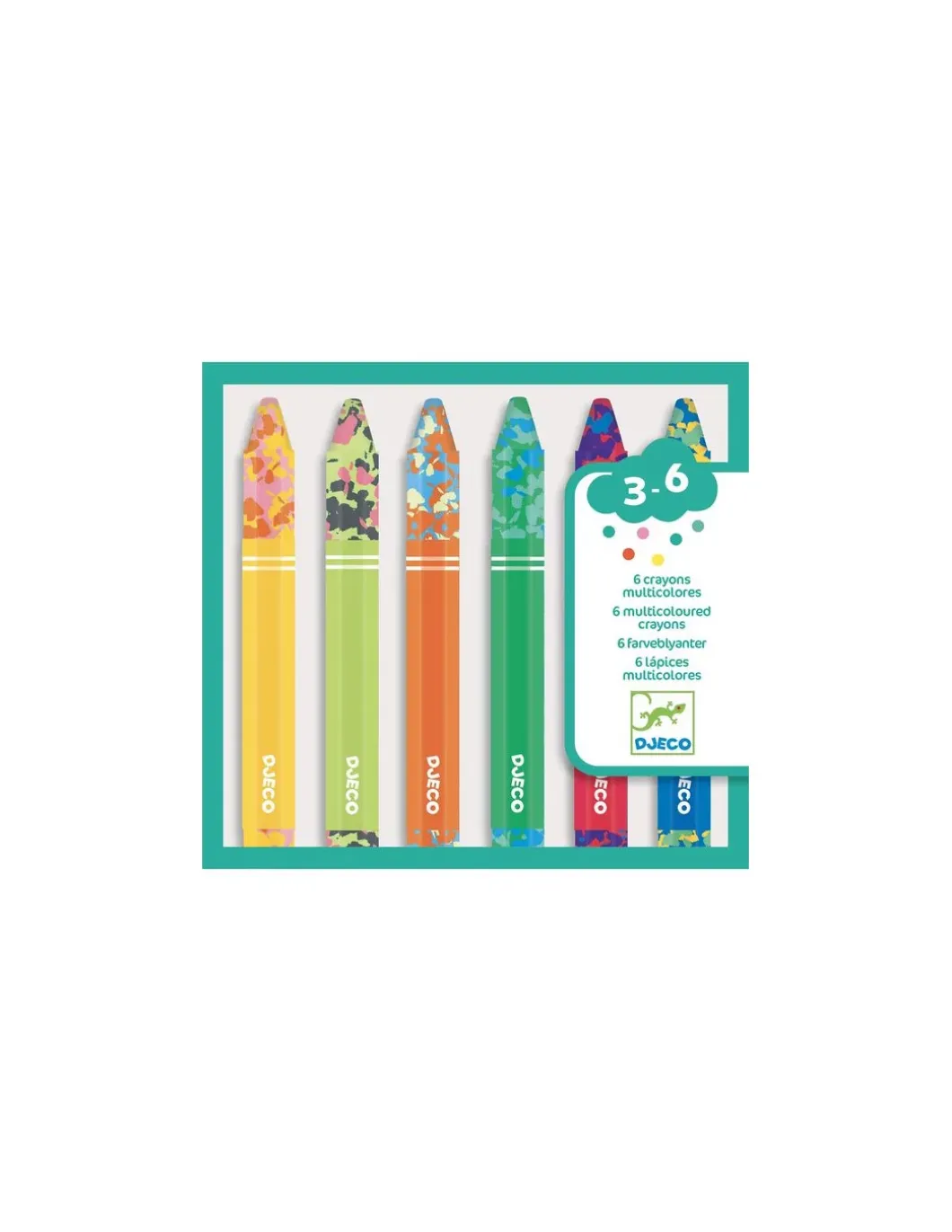 6 crayons multicolores - Djeco