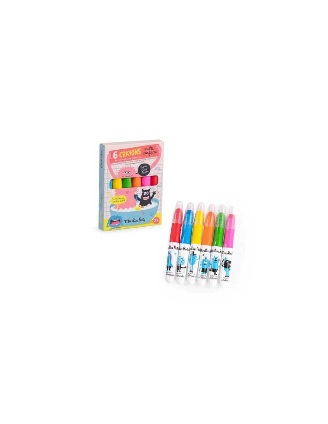 6 crayons multisurfaces Les Schmouks - Moulin Roty