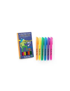 6 feutres fluo Les Loufoques - Moulin Roty