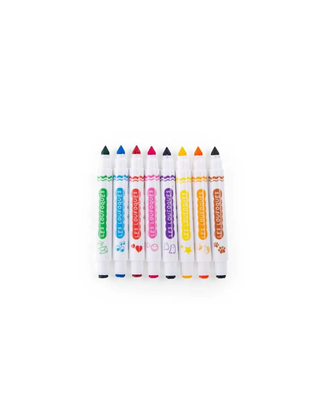 8 feutres tampons 2 en 1 Les Loufoques - Moulin Roty