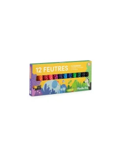 12 gros feutres pointes coniques Les Toupitis - Moulin Roty