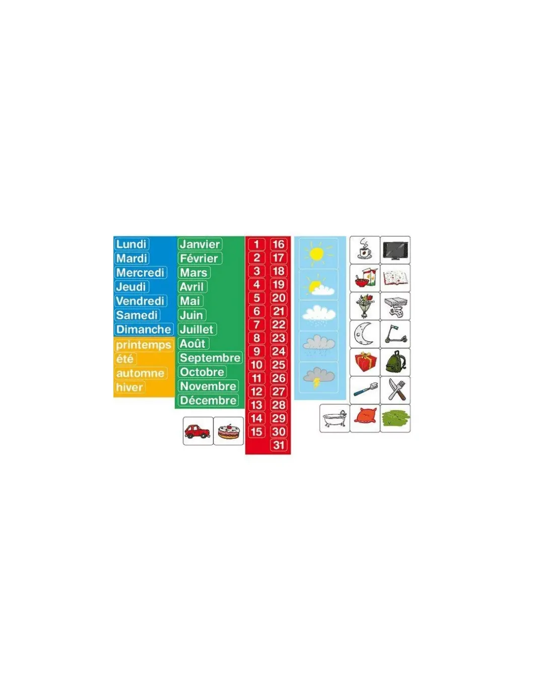 80 magnets calendrier - Jeujura