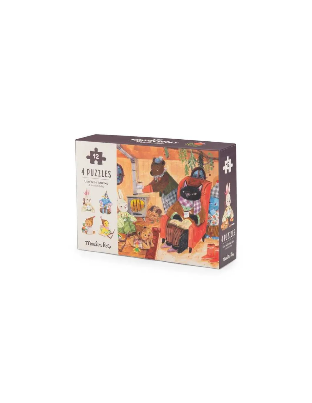 4 mini puzzles Une belle journée Les Minouchkas - Moulin Roty