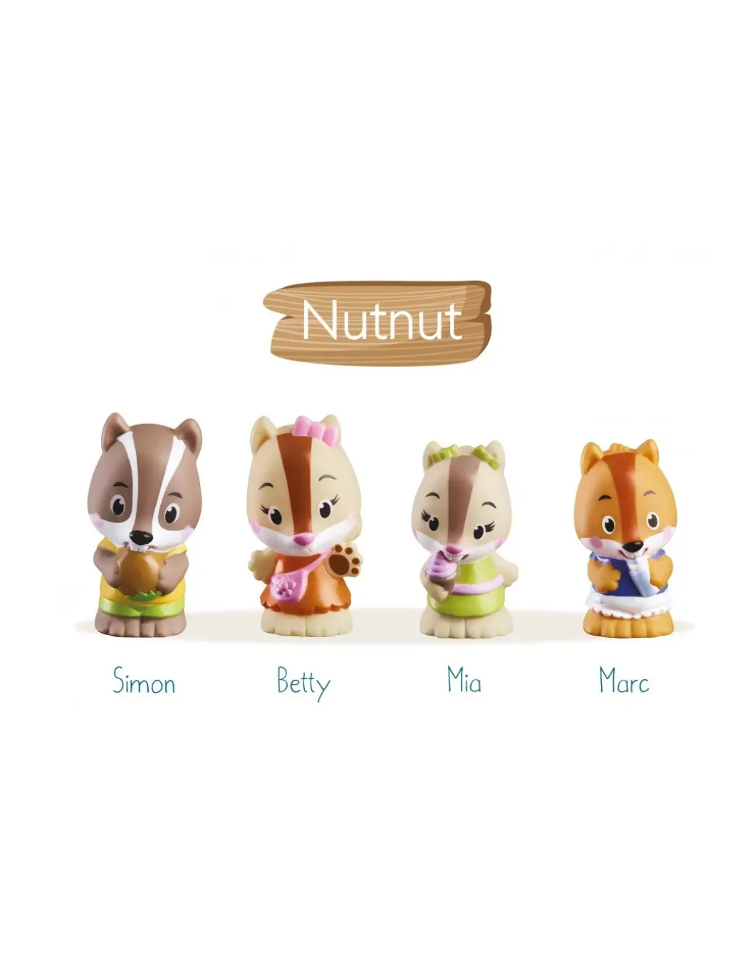 4 personnages famille écureuil Nutnut Klorofil