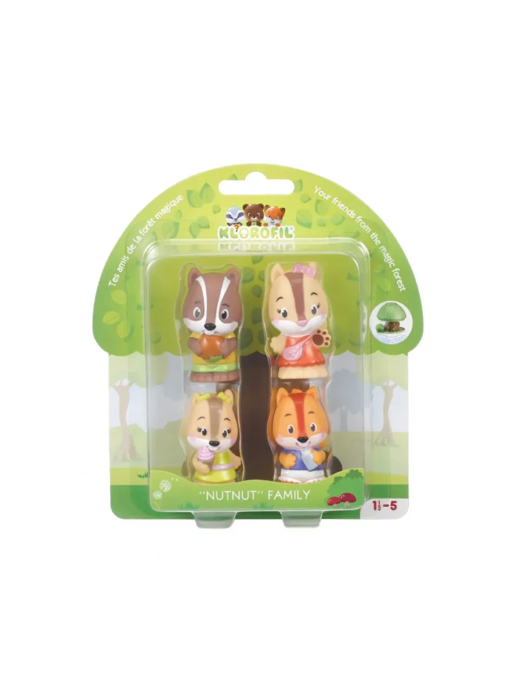 4 personnages famille écureuil Nutnut Klorofil