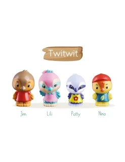 4 personnages famille oiseau Twitwit Klorofil