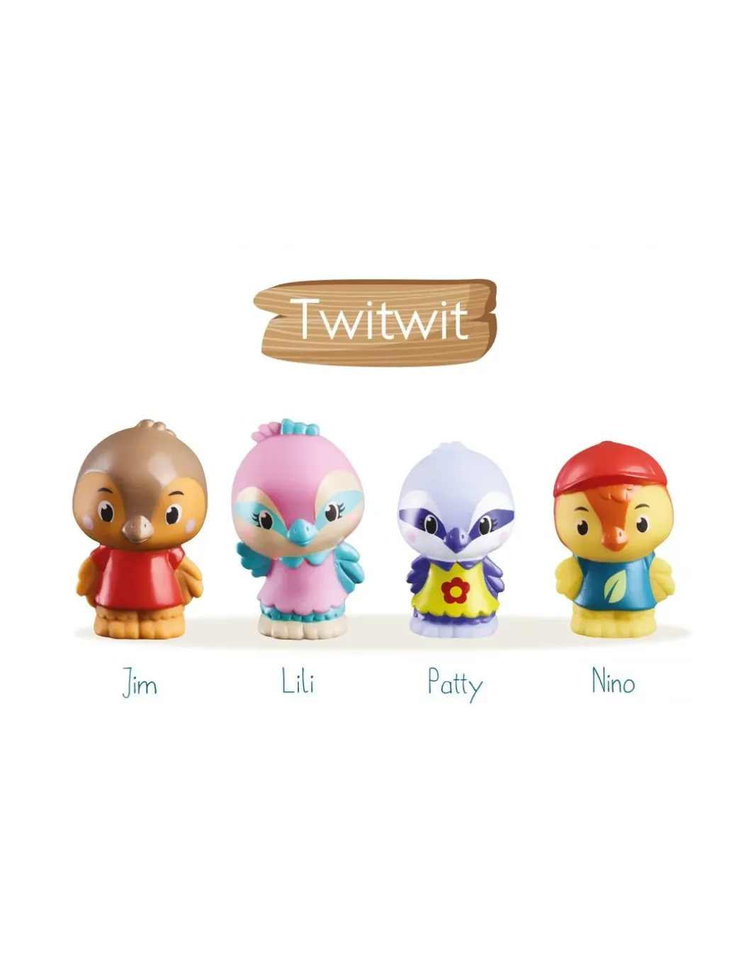 4 personnages famille oiseau Twitwit Klorofil