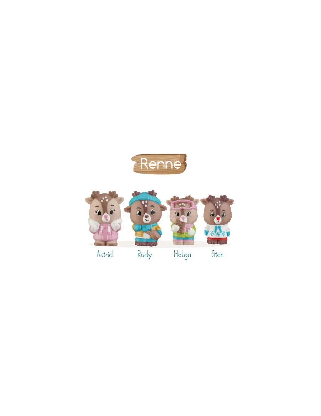 4 personnages famille Renne Klorofil