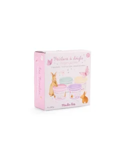 4 pots de peinture à doigts pastel Les Rosalies - Moulin Roty