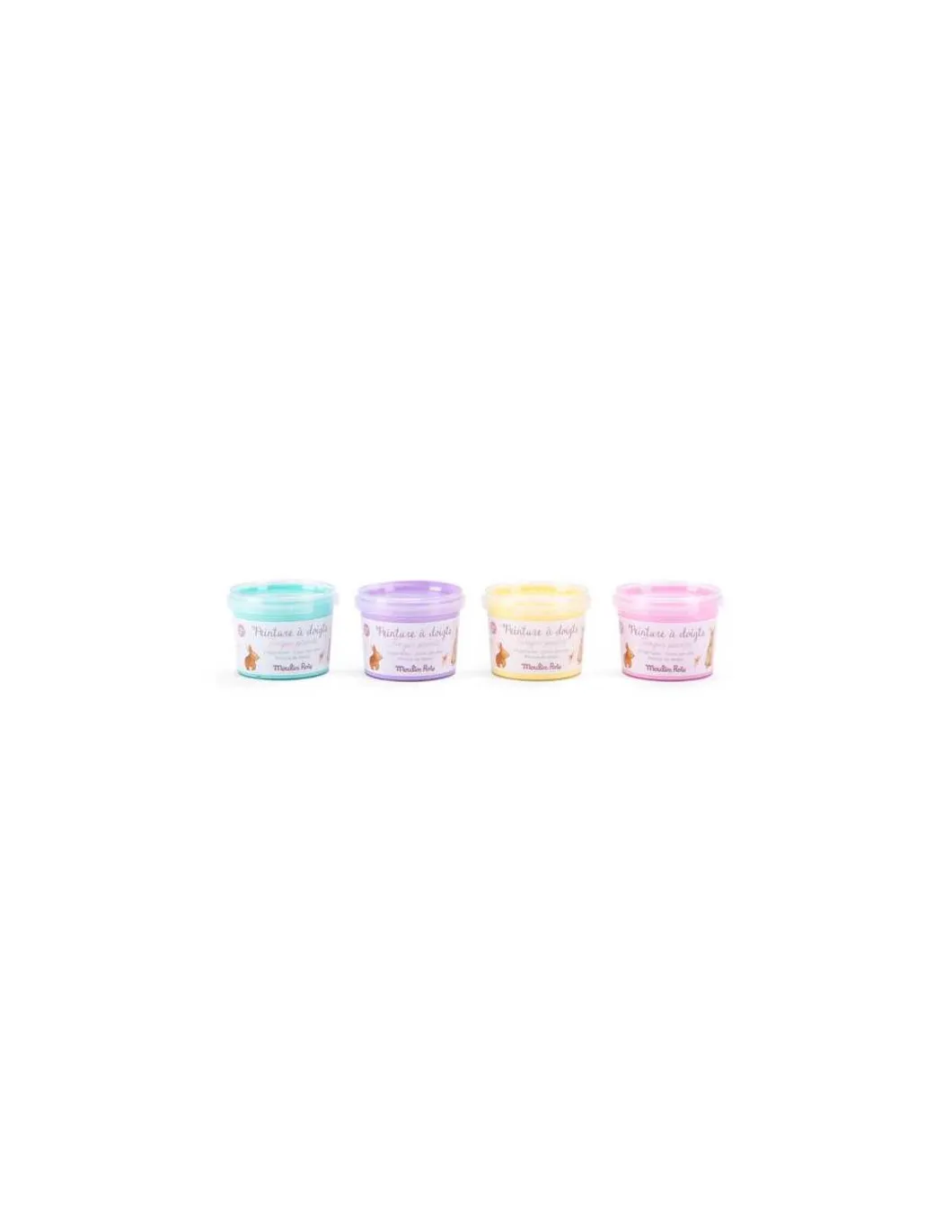 4 pots de peinture à doigts pastel Les Rosalies - Moulin Roty