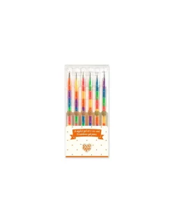 6 stylos gel arc-en-ciel - Djeco