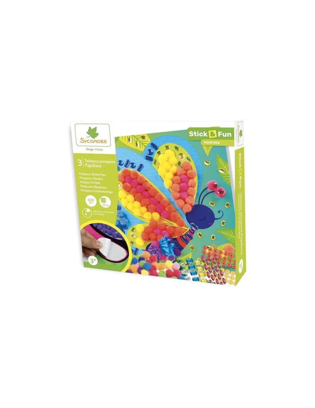 3 tableaux pompons papillons - Sycomore