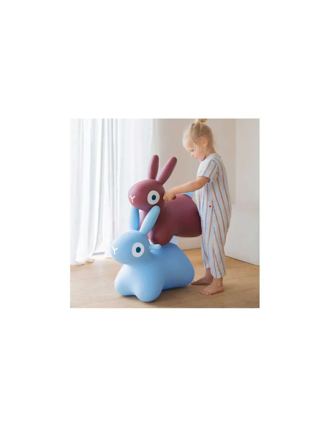 Animal sauteur lapin Hoppi bleu - Quut