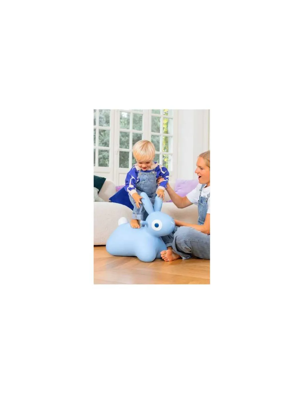 Animal sauteur lapin Hoppi bleu - Quut