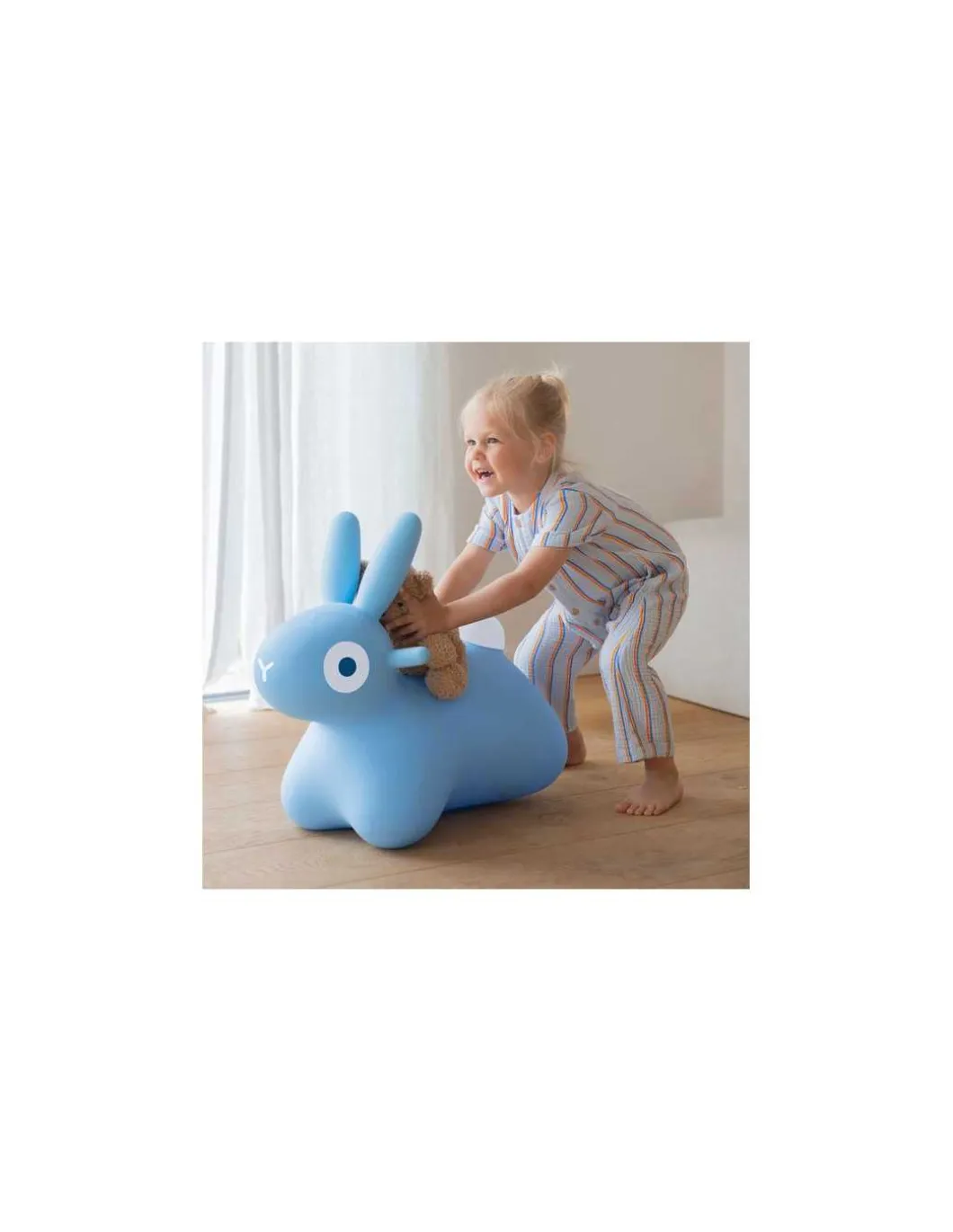 Animal sauteur lapin Hoppi bleu - Quut