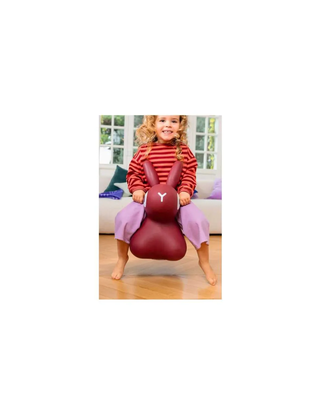 Animal sauteur lapin Hoppi bordeaux - Quut
