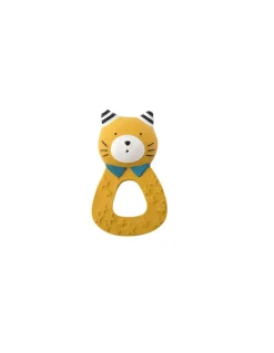 Anneau caoutchouc naturel Chat moutarde Les Moustaches - Moulin Roty