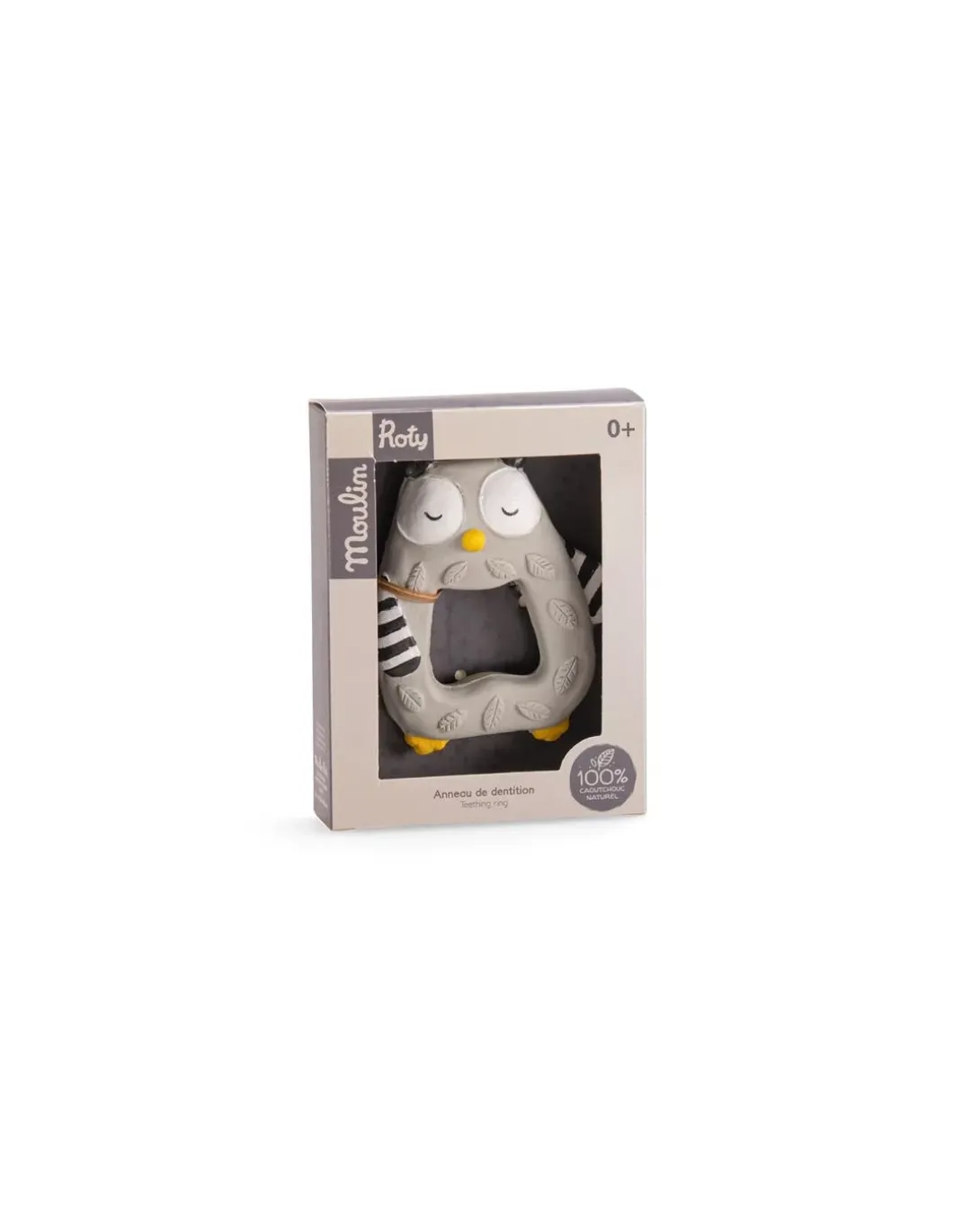 Anneau de dentition caoutchouc Hibou Les moustaches - Moulin Roty