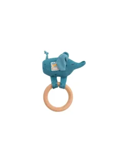 Anneau hochet bois éléphant Sous mon baobab - Moulin Roty