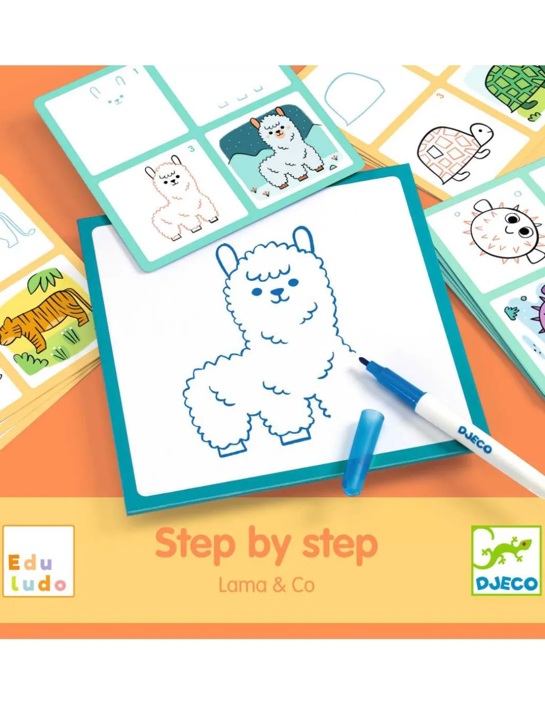 Apprendre à dessiner Step by step Lama & Co - Djeco