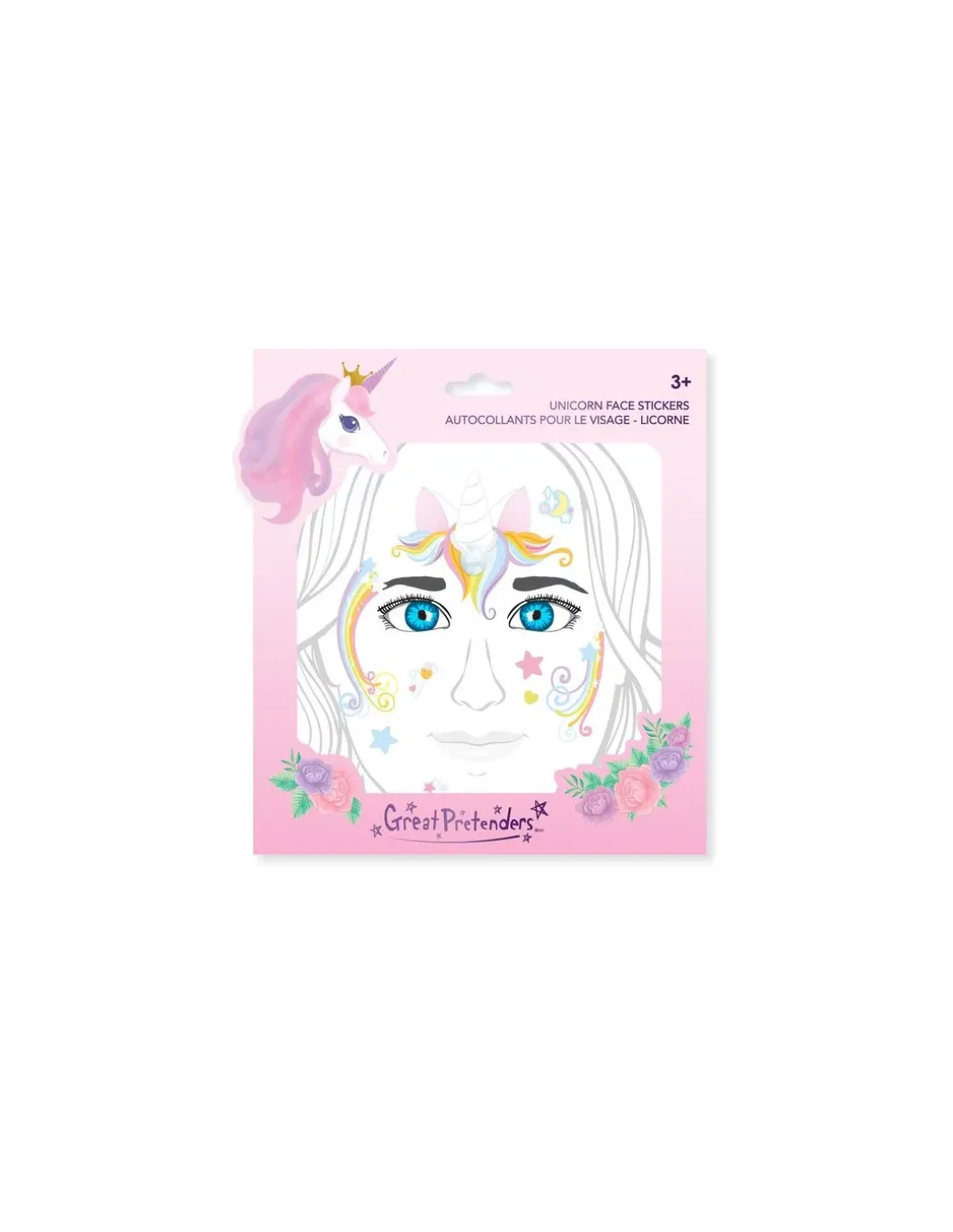 Autocollants pour le visage licorne - Great Pretenders
