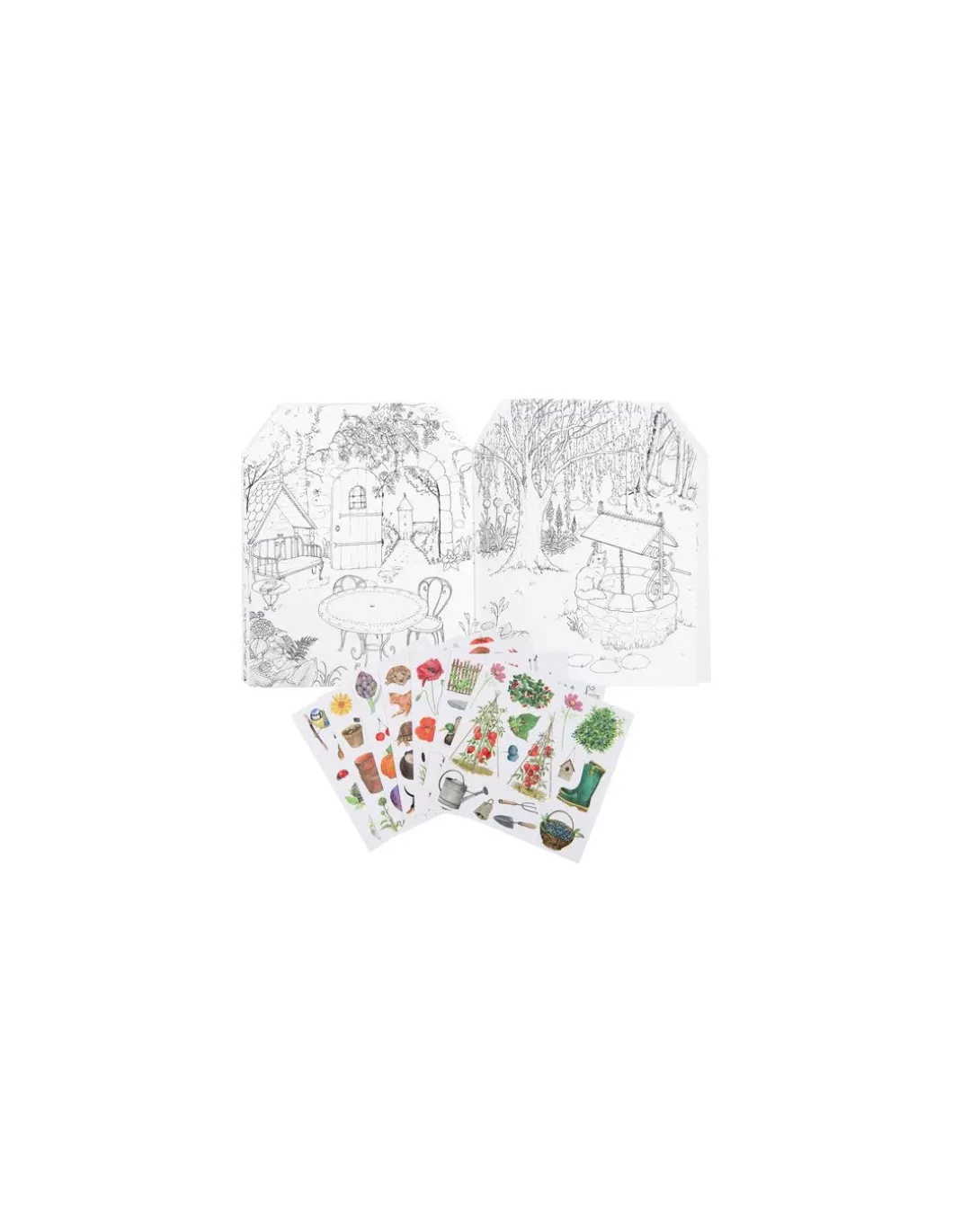 Cahier de coloriage et stickers Le jardinier Le Jardin du Moulin - Moulin Roty