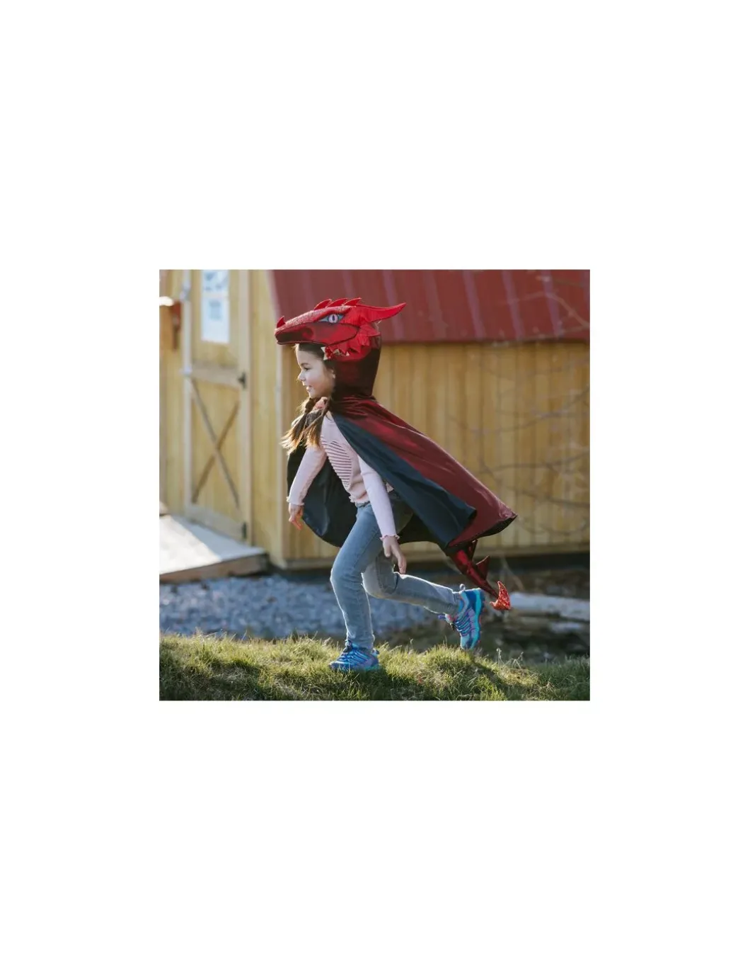Cape de dragon rouge irisé 4-6 ans - Great Pretenders
