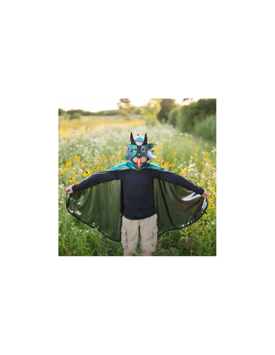 Cape et masque réversibles chevalier dragon 4-6 ans - Great Pretenders