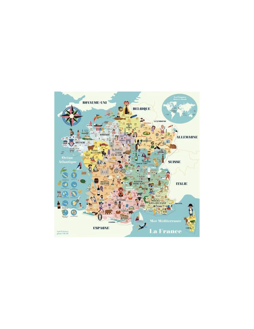 Carte de France magnétique Ingela P. Arrhenius - Vilac