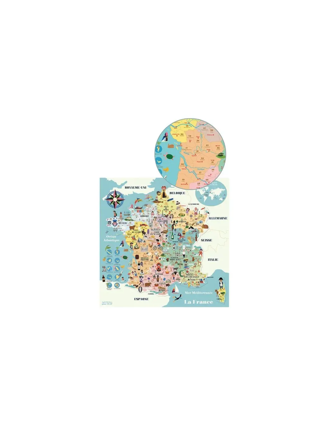 Carte de France magnétique Ingela P. Arrhenius - Vilac