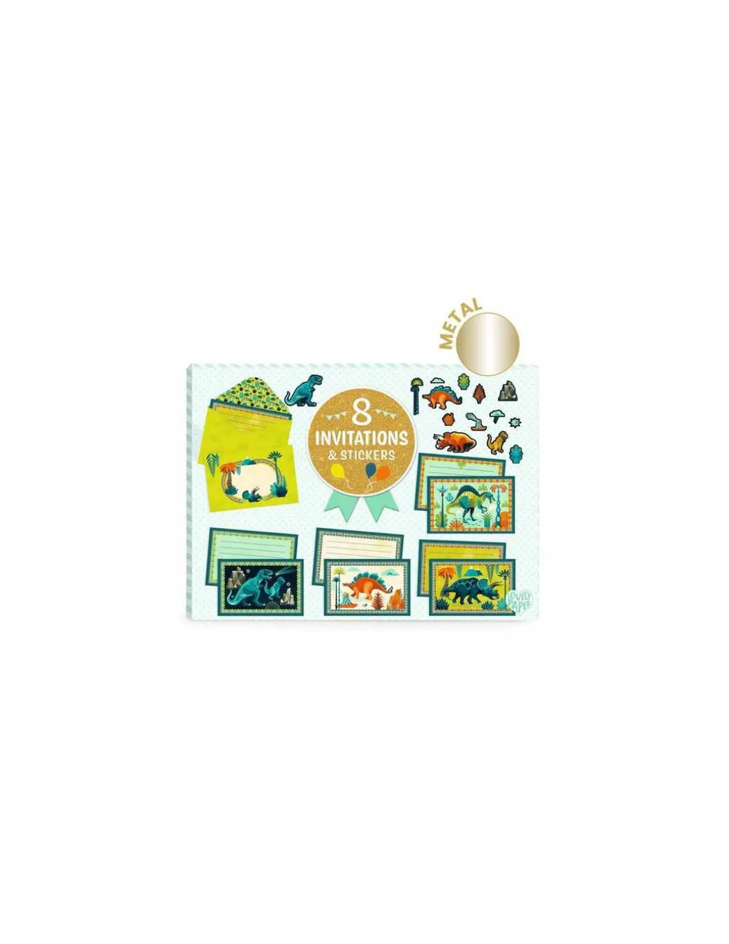 Cartes d'invitation Cric croc Dino Rock - Djeco
