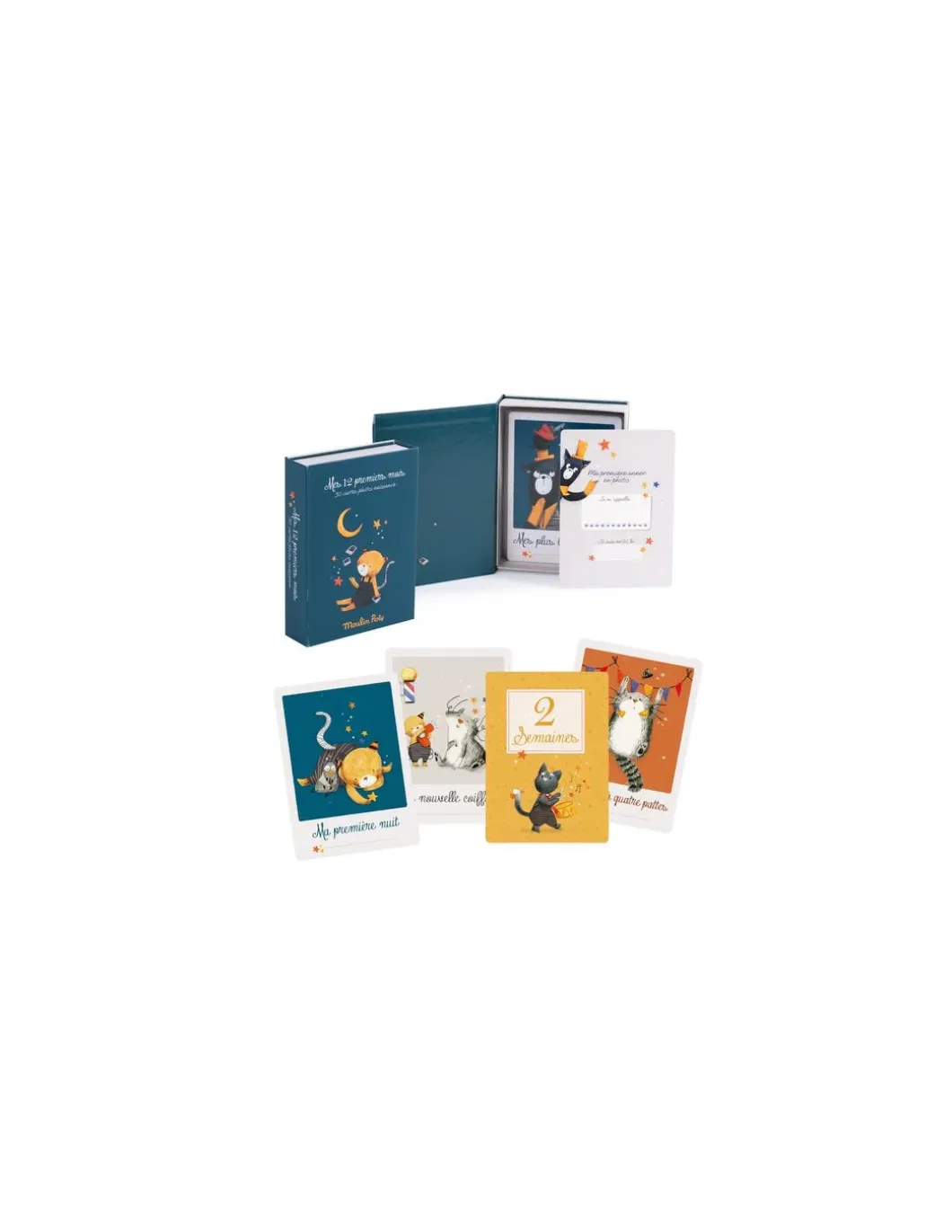Cartes Mes 12 premiers mois Les Moustaches - Moulin Roty