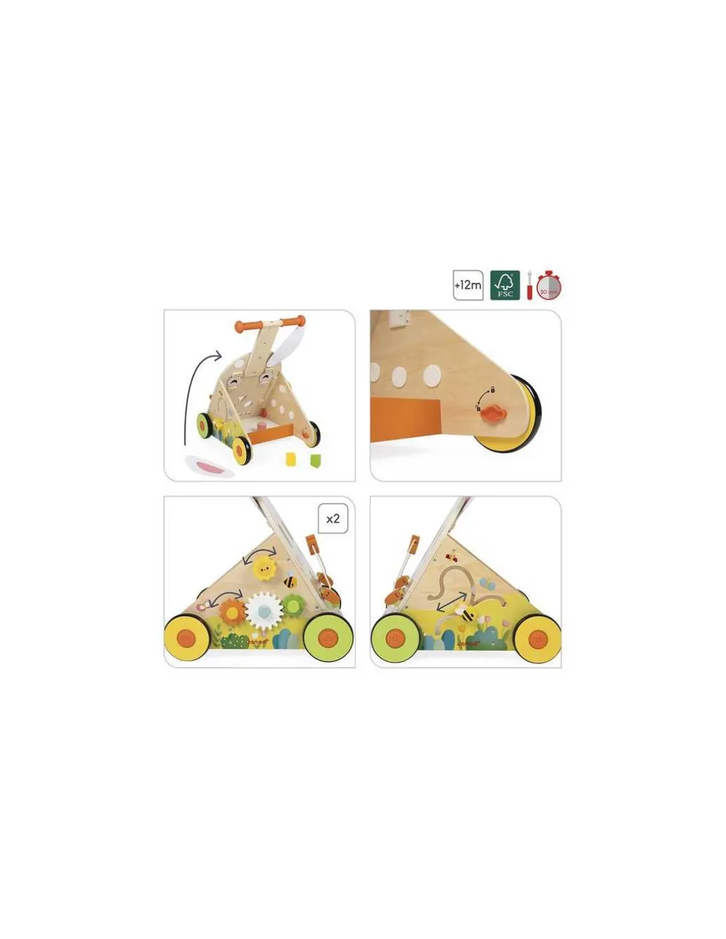 Chariot de marche Lapin - Janod