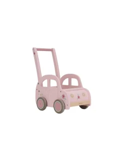 Chariot de marche voiture en bois Rose - Little Dutch