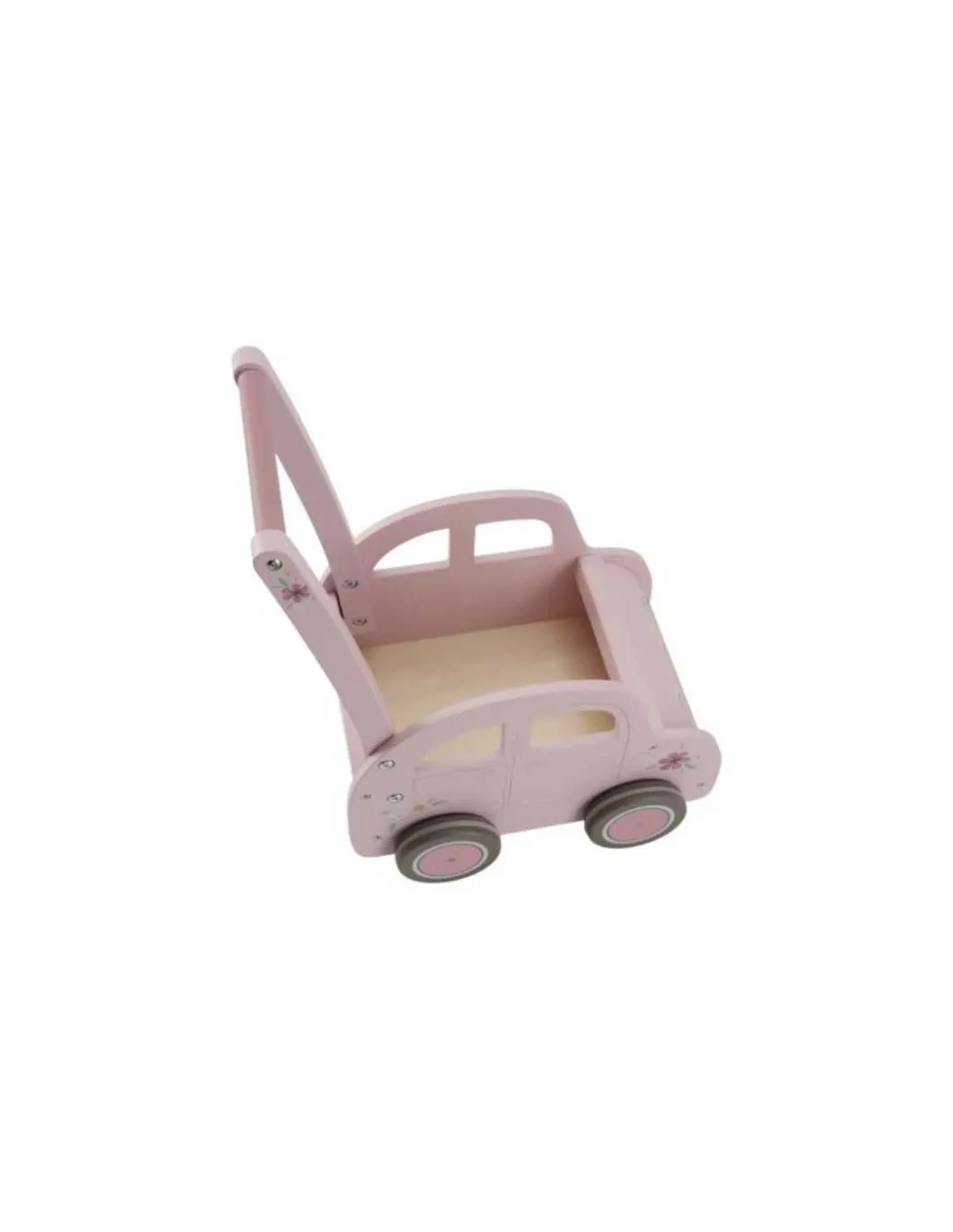Chariot de marche voiture en bois Rose - Little Dutch