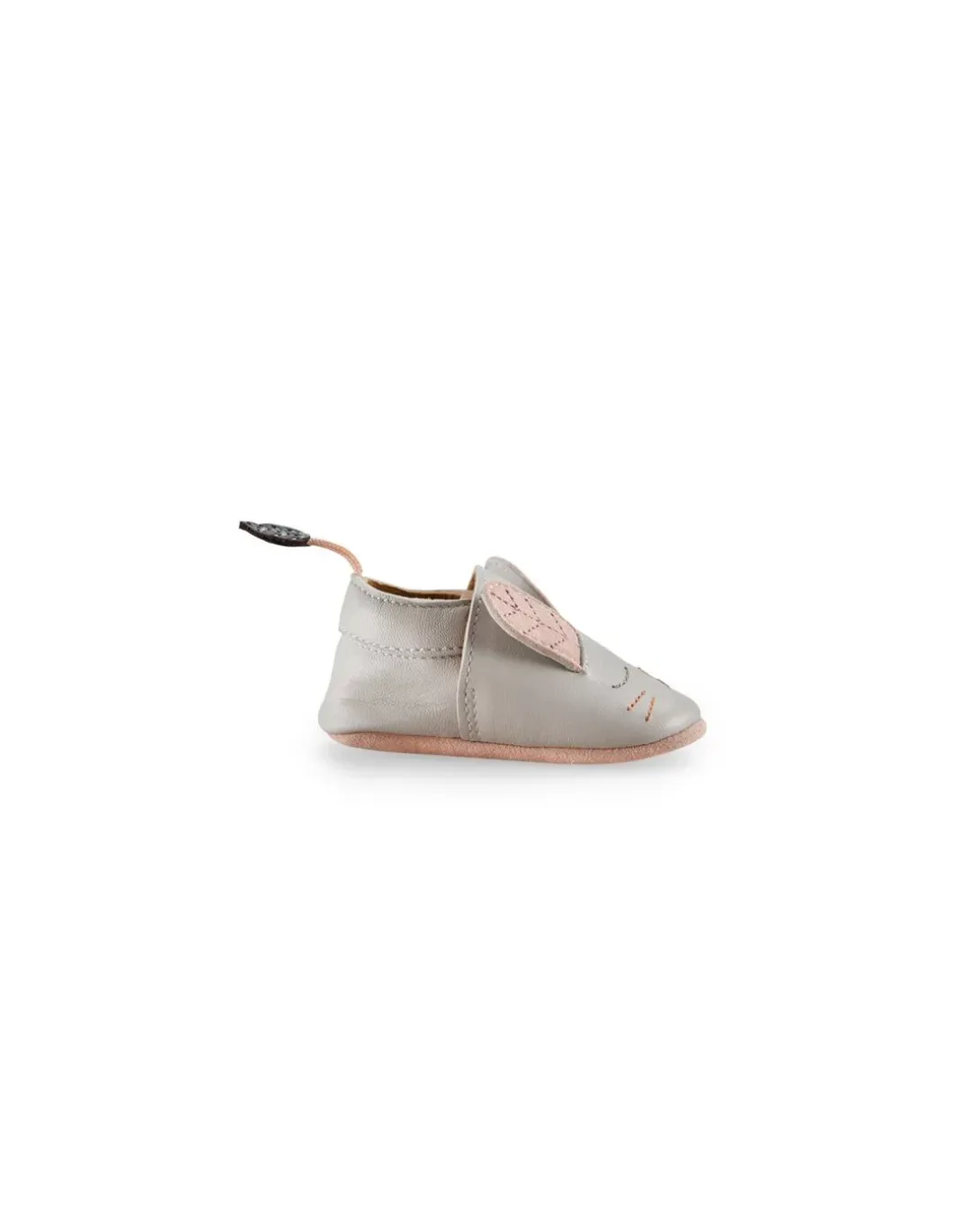 Chaussons cuir lapin gris Après la pluie 0/6 m - Moulin Roty