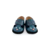 Chaussons cuir panthère bleu Dans la jungle 0/6 m - Moulin Roty