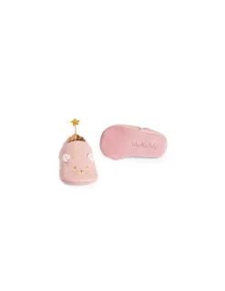 Chaussons cuir souris rose La petite école de danse 18/24 m - Moulin Roty
