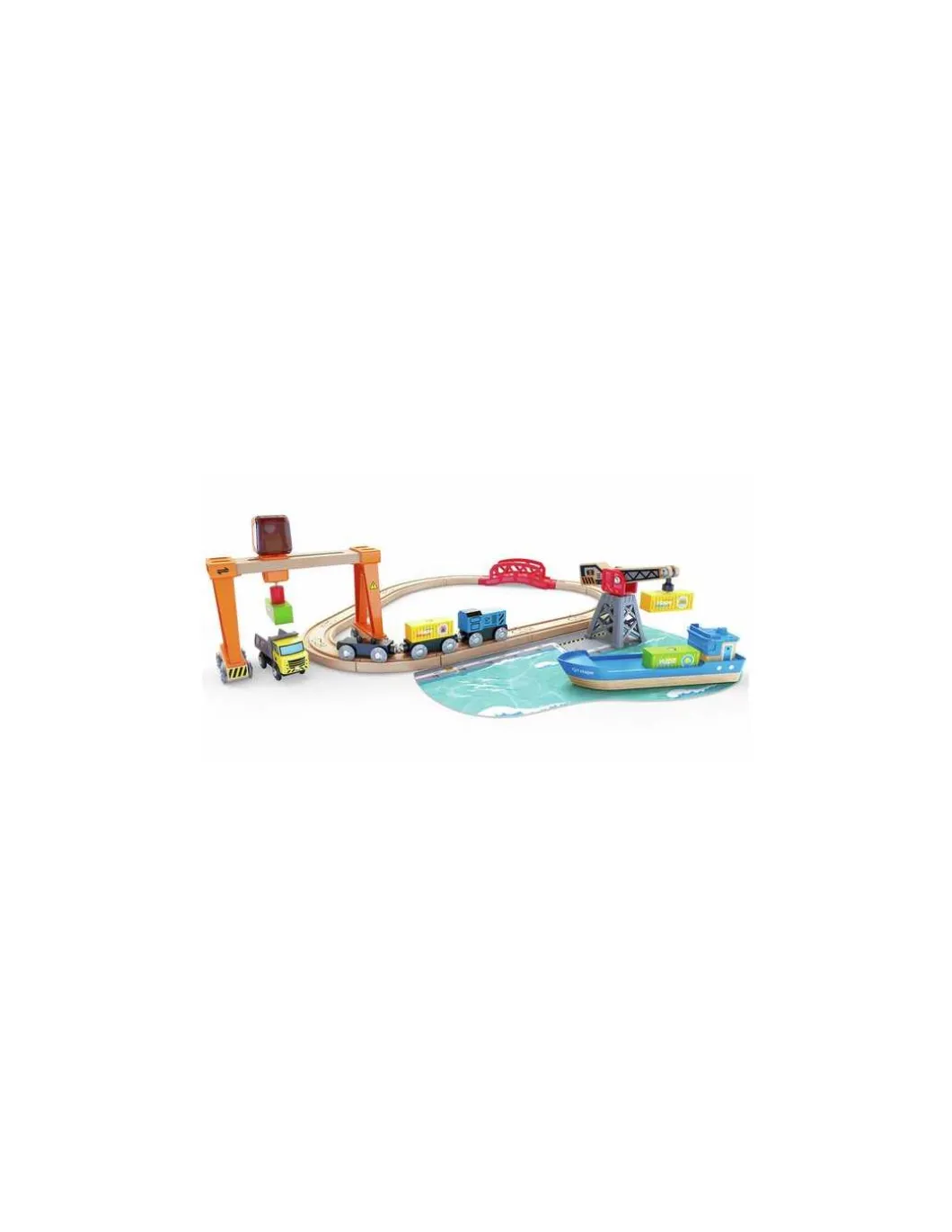 Circuit de train cargo et grue - Hape