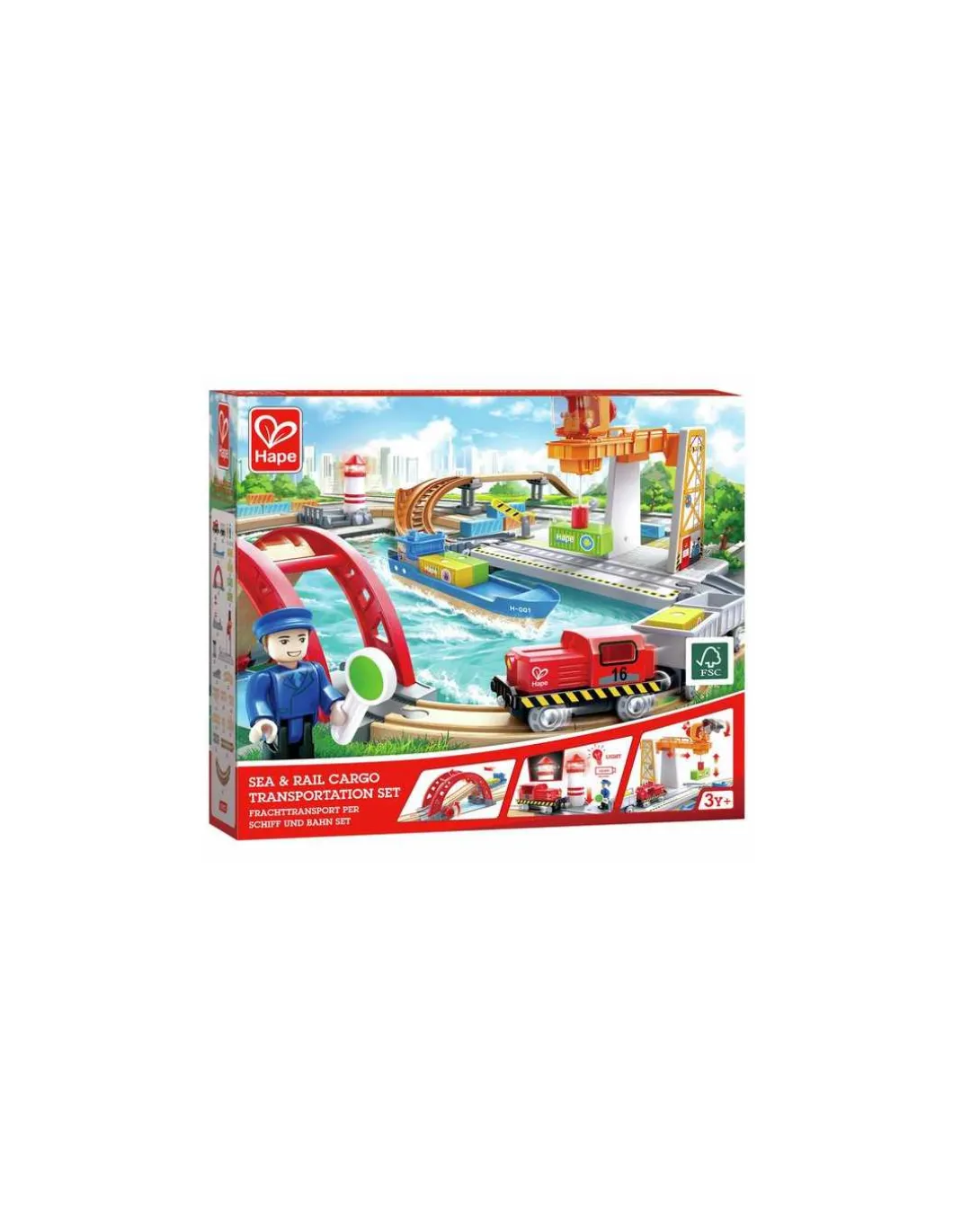 Circuit de train de cargaison avec port maritime - Hape