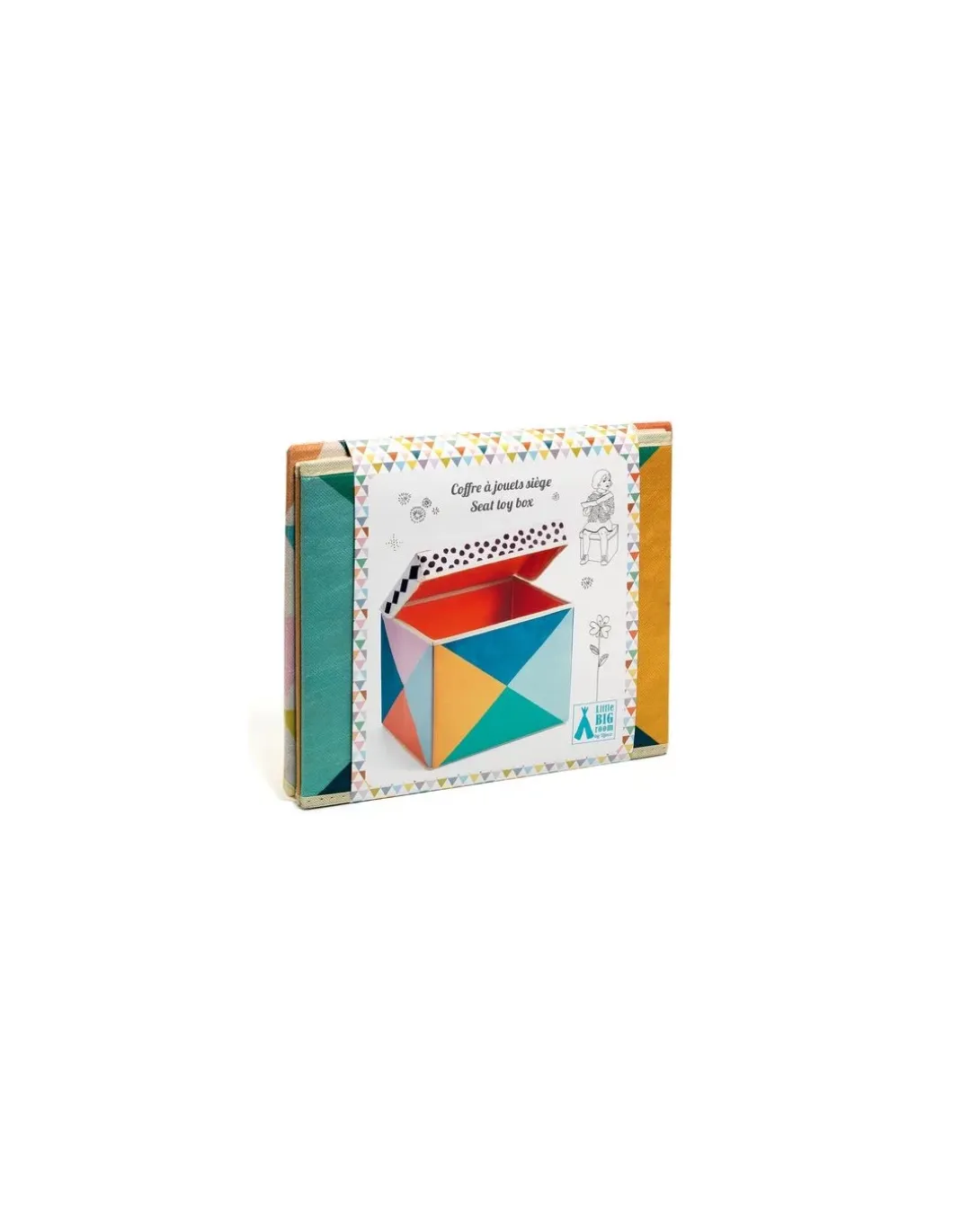 Coffre à jouets siège géométrie - Djeco