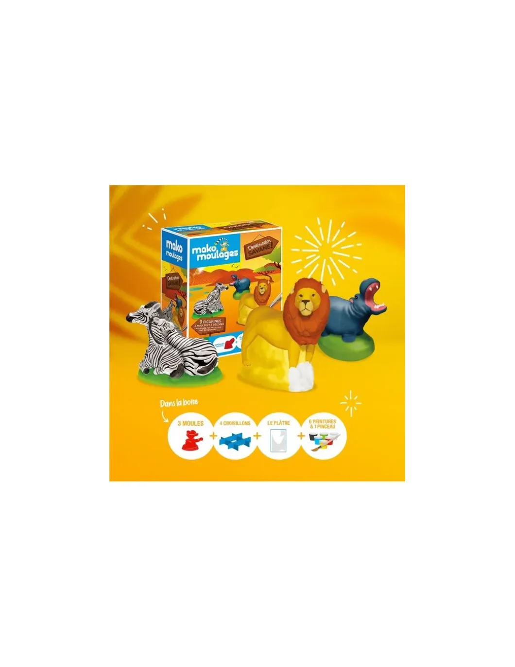 Coffret 3 moules destination savane - Mako moulages