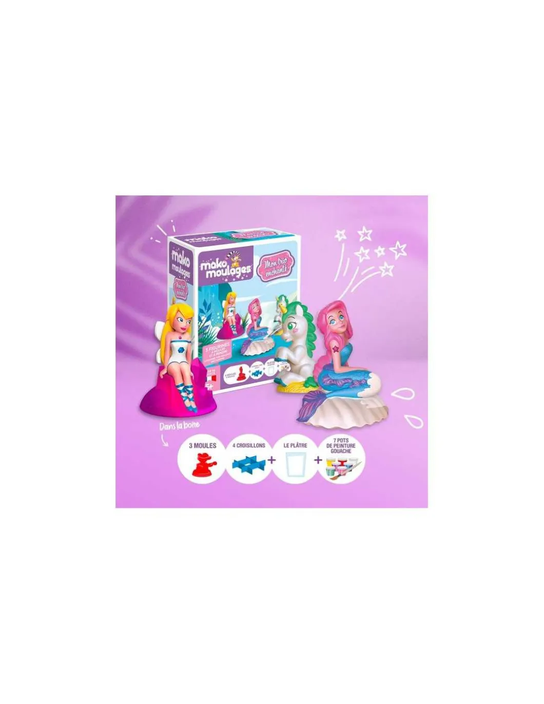 Coffret 3 moules mon trio enchanté - Mako moulages