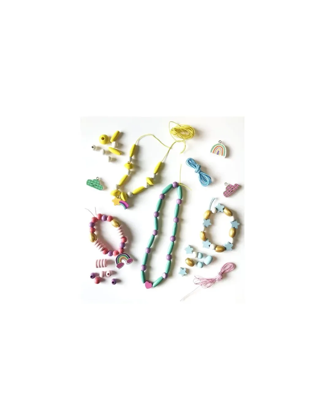 Coffret arc en ciel 400 perles en bois - Sycomore