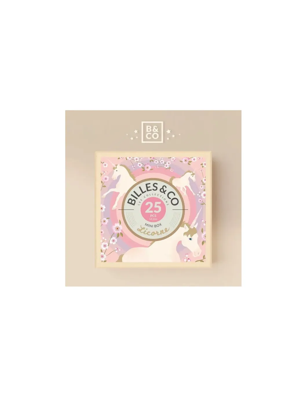 Coffret de 25 billes Licorne - Billes & Co