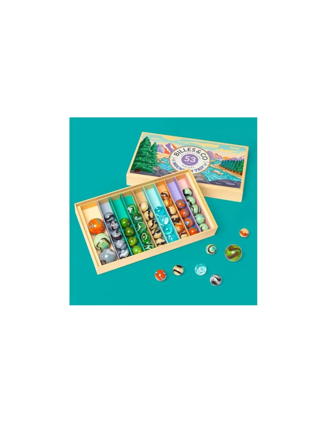Coffret de 52 billes Mountain Trip - Billes & Co